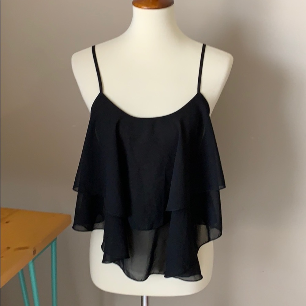 EXIST Size‎ Large Black Flowy Camisole Top
